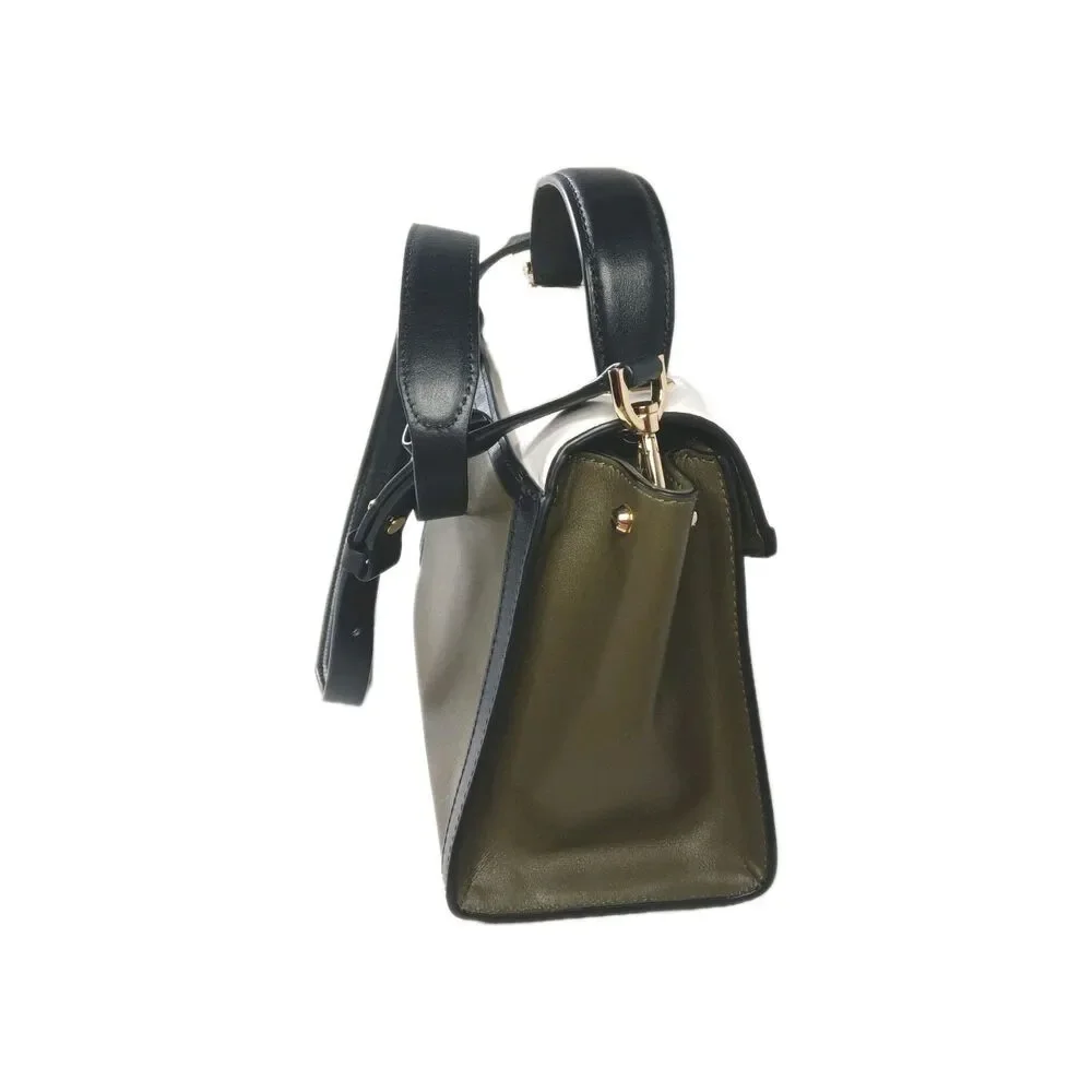 Michael Kors Whitney Medium Leather Satchel Olive Multicolor Handbag
